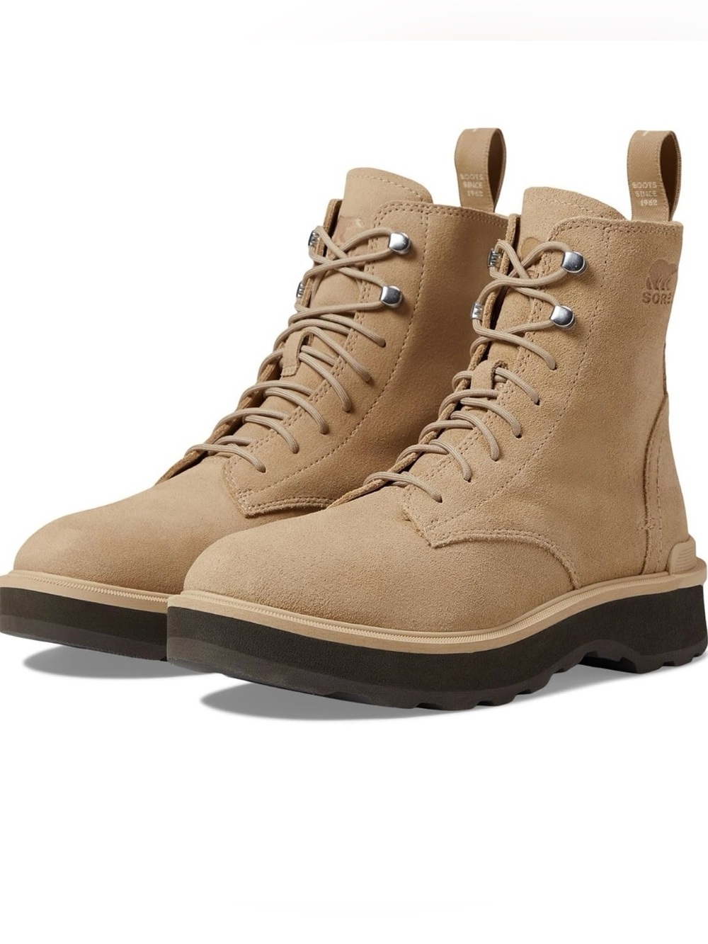 Sorel Women’s Tan Suede Lace-Up Lightweight Combat Boots